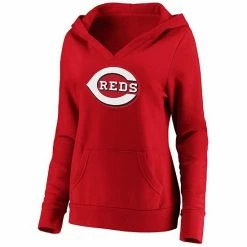 Women's Fanatics Branded Red Cincinnati Reds Official Logo Crossover V-Neck Pullover Hoodie 4 Women's Fanatics Branded Red Cincinnati Reds Official Logo Crossover V-Neck Pullover Hoodie -Metaverse shop unnamed file 14915