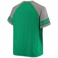 Men's Fanatics Branded Green/Heathered Gray Seattle Seahawks Big & Tall Throwback 2-Stripe Raglan T-Shirt -Metaverse shop unnamed file 14982