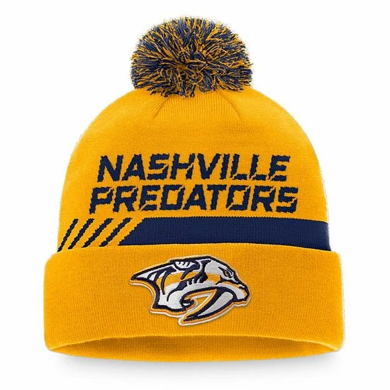 Men's Fanatics Branded Gold/Navy Nashville Predators Authentic Pro Team Locker Room Cuffed Knit Hat with Pom Men's Fanatics Branded Gold/Navy Nashville Predators Authentic Pro Team Locker Room Cuffed Knit Hat With Pom -Metaverse shop unnamed file 15014