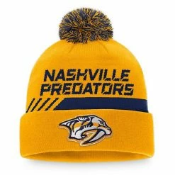 Men's Fanatics Branded Gold/Navy Nashville Predators Authentic Pro Team Locker Room Cuffed Knit Hat With Pom 3 Men's Fanatics Branded Gold/Navy Nashville Predators Authentic Pro Team Locker Room Cuffed Knit Hat With Pom -Metaverse shop unnamed file 15015