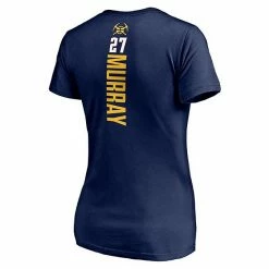 Women's Fanatics Branded Jamal Murray Navy Denver Nuggets Playmaker Logo Name & Number V-Neck T-Shirt -Metaverse shop unnamed file 15026