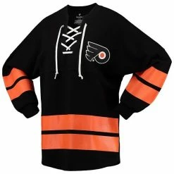 Alternative view of Women's Fanatics Branded Black Philadelphia Flyers Lace-Up Jersey T-Shirt