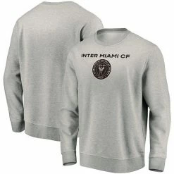 Men's Fanatics Branded Heathered Gray Inter Miami CF Prep Squad Arch Pullover Sweatshirt -Metaverse shop unnamed file 15040
