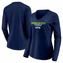 Women's Fanatics Branded College Navy Seattle Seahawks Highly Valued Long Sleeve V-Neck T-Shirt -Metaverse shop unnamed file 15097