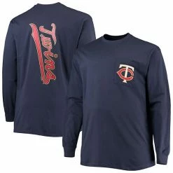 Men's Fanatics Branded Navy Minnesota Twins Big & Tall Solid Back Hit Long Sleeve T-Shirt -Metaverse shop unnamed file 15100