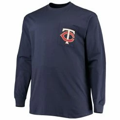 Men's Fanatics Branded Navy Minnesota Twins Big & Tall Solid Back Hit Long Sleeve T-Shirt -Metaverse shop unnamed file 15101