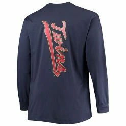Men's Fanatics Branded Navy Minnesota Twins Big & Tall Solid Back Hit Long Sleeve T-Shirt -Metaverse shop unnamed file 15102