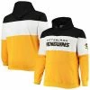 Men's Fanatics Branded Black/Gold Pittsburgh Penguins Big & Tall Colorblock Fleece Hoodie -Metaverse shop unnamed file 15172