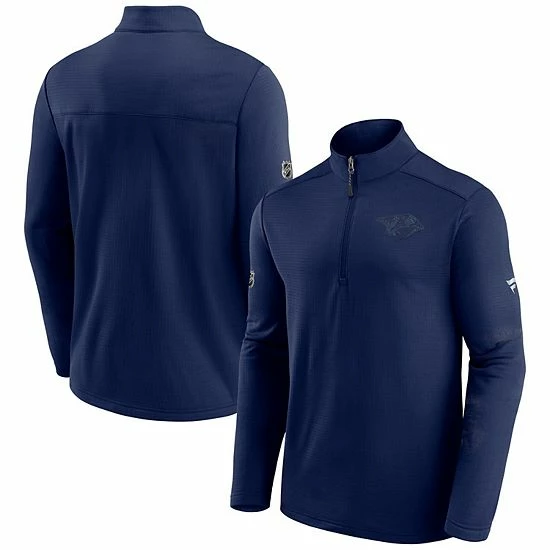 Men's Fanatics Branded Navy Nashville Predators Authentic Pro Travel And Training Quarter-Zip Jacket 3 Men's Fanatics Branded Navy Nashville Predators Authentic Pro Travel And Training Quarter-Zip Jacket
