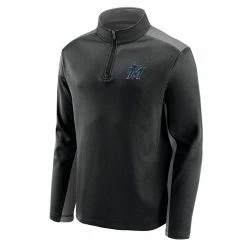 Men's Fanatics Branded Black Miami Marlins Team Primary Logo Quarter-Zip Jacket -Metaverse shop unnamed file 15203