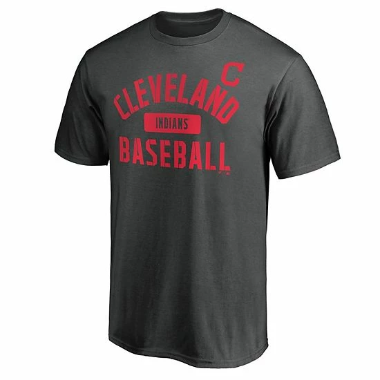 Men's Fanatics Branded Charcoal Cleveland Indians Iconic Primary Pill T-Shirt 5 Men's Fanatics Branded Charcoal Cleveland Indians Iconic Primary Pill T-Shirt - Image 3