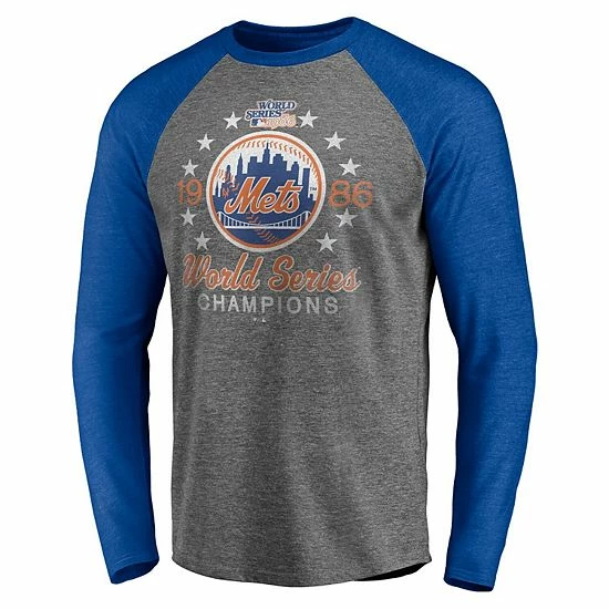Men's Fanatics Branded Gray New York Mets 1986 World Series 35th Anniversary Stars Raglan 3/4-Sleeve T-Shirt Men's Fanatics Branded Gray New York Mets 1986 World Series 35th Anniversary Stars Raglan 3/4-Sleeve T-Shirt -Metaverse shop unnamed file 15262