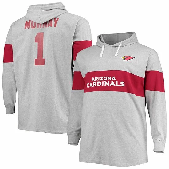 Men's Fanatics Branded Kyler Murray Heathered Gray Arizona Cardinals Big & Tall Player Name & Number Pullover Hoodie Men's Fanatics Branded Kyler Murray Heathered Gray Arizona Cardinals Big & Tall Player Name & Number Pullover Hoodie -Metaverse shop unnamed file 15266