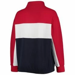 Women's Fanatics Branded Red/Navy Washington Nationals Plus Size Colorblock Quarter-Zip Sweatshirt -Metaverse shop unnamed file 15283