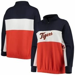 Women's Fanatics Branded Navy/Orange Detroit Tigers Plus Size Colorblock Quarter-Zip Sweatshirt 3 Women's Fanatics Branded Navy/Orange Detroit Tigers Plus Size Colorblock Quarter-Zip Sweatshirt -Metaverse shop unnamed file 15411