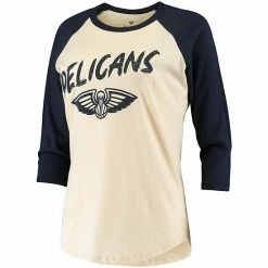 Women's Fanatics Branded Zion Williamson Cream New Orleans Pelicans Raglan 3/4-Sleeve T-Shirt -Metaverse shop unnamed file 15427