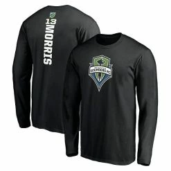 Men's Fanatics Branded Jordan Morris Black Seattle Sounders FC Playmaker Name & Number Long Sleeve T-Shirt -Metaverse shop unnamed file 15429