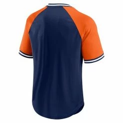 Men's Fanatics Branded Navy Denver Broncos Second Wind Raglan V-Neck T-Shirt -Metaverse shop unnamed file 15434
