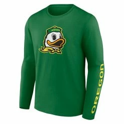 Men's Fanatics Branded Green Oregon Ducks Double Time 2-Hit Long Sleeve T-Shirt -Metaverse shop unnamed file 15437
