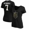 Women's Fanatics Branded Alex Pietrangelo Black Vegas Golden Knights Authentic Stack Name & Number V-Neck T-Shirt