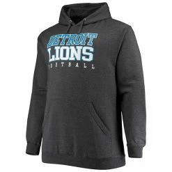 Men's Fanatics Branded Heathered Charcoal Detroit Lions Big & Tall Practice Pullover Hoodie -Metaverse shop unnamed file 1555