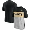 Men's Fanatics Branded Black/Heathered Gray New Orleans Saints Colorblock T-Shirt -Metaverse shop unnamed file 15577