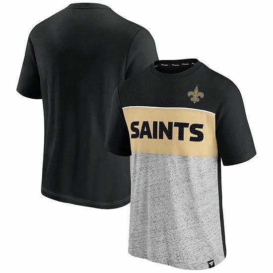 Men's Fanatics Branded Black/Heathered Gray New Orleans Saints Colorblock T-Shirt Men's Fanatics Branded Black/Heathered Gray New Orleans Saints Colorblock T-Shirt -Metaverse shop unnamed file 15577