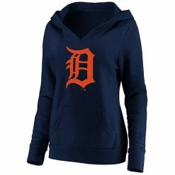 Women's Fanatics Branded Navy Detroit Tigers Official Logo Crossover V-Neck Pullover Hoodie 8 Women's Fanatics Branded Navy Detroit Tigers Official Logo Crossover V-Neck Pullover Hoodie -Metaverse shop unnamed file 15611