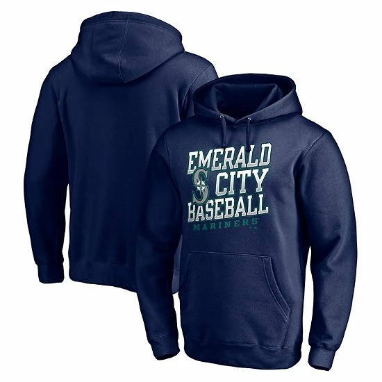 Men's Fanatics Branded Navy Seattle Mariners E-City Team Pullover Hoodie - Image 2