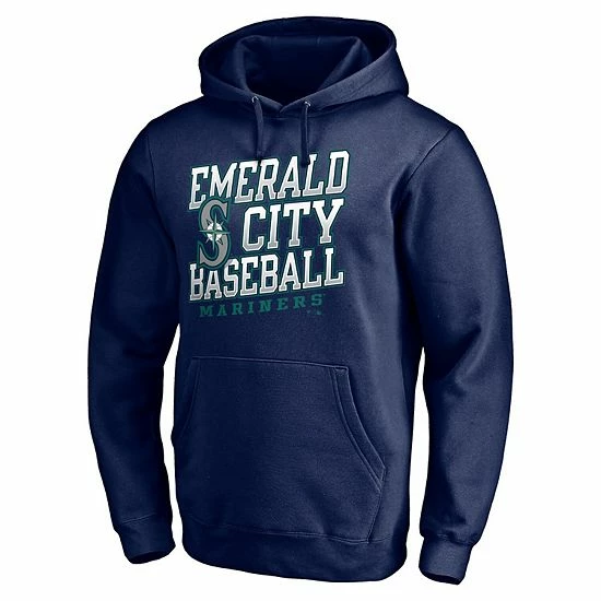 Men's Fanatics Branded Navy Seattle Mariners E-City Team Pullover Hoodie - Image 3