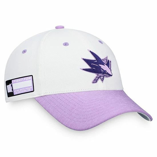 Men's Fanatics Branded White/Purple San Jose Sharks Authentic Pro Hockey Fights Cancer Snapback Hat 6 Men's Fanatics Branded White/Purple San Jose Sharks Authentic Pro Hockey Fights Cancer Snapback Hat - Image 4