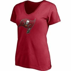 Women's Fanatics Branded Tom Brady Red Tampa Bay Buccaneers Player Icon Name & Number V-Neck T-Shirt -Metaverse shop unnamed file 15693