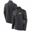 Men's Fanatics Branded Heather Charcoal Detroit Red Wings Authentic Pro Rink Quarter-Zip Jacket -Metaverse shop unnamed file 157