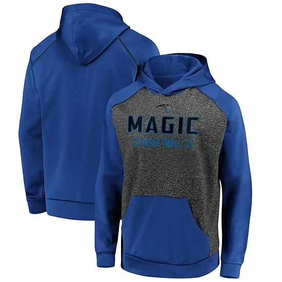 Men's Fanatics Branded Heathered Charcoal/Blue Orlando Magic Game Day Ready Raglan Pullover Hoodie 4 Men's Fanatics Branded Heathered Charcoal/Blue Orlando Magic Game Day Ready Raglan Pullover Hoodie - Image 2