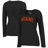 Women's Fanatics Branded Black Miami Hurricanes Arch Long Sleeve T-Shirt -Metaverse shop unnamed file 15774