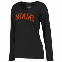 Women's Fanatics Branded Black Miami Hurricanes Arch Long Sleeve T-Shirt -Metaverse shop unnamed file 15776