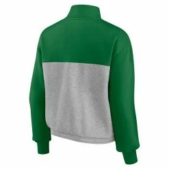 Women's Fanatics Branded Green/Heathered Gray Oregon Ducks Sideline To Sideline Colorblock Quarter-Zip Jacket -Metaverse shop unnamed file 15781