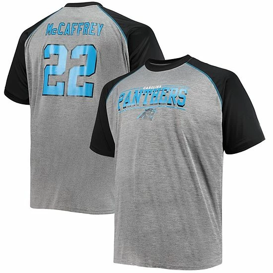 Men's Fanatics Branded Christian McCaffrey Black/Heathered Gray Carolina Panthers Big & Tall Player Name & Number Raglan T-Shirt 3 Men's Fanatics Branded Christian McCaffrey Black/Heathered Gray Carolina Panthers Big & Tall Player Name & Number Raglan T-Shirt