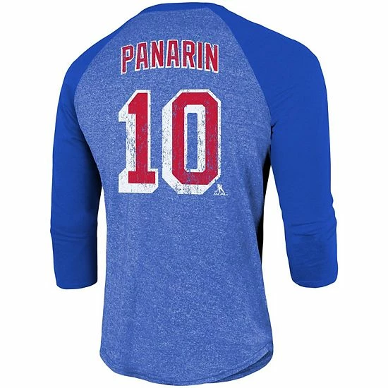 Men's Fanatics Branded Artemi Panarin Blue New York Rangers Name & Number Tri-Blend Raglan 3/4-Sleeve T-Shirt Men's Fanatics Branded Artemi Panarin Blue New York Rangers Name & Number Tri-Blend Raglan 3/4-Sleeve T-Shirt -Metaverse shop unnamed file 15961