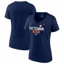 Women's Fanatics Branded Navy Houston Astros 2022 Postseason Locker Room V-Neck T-Shirt -Metaverse shop unnamed file 16036