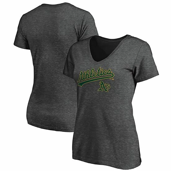 Women's Fanatics Branded Heathered Charcoal Oakland Athletics Team Logo Lockup V-Neck T-Shirt Women's Fanatics Branded Heathered Charcoal Oakland Athletics Team Logo Lockup V-Neck T-Shirt -Metaverse shop unnamed file 16051