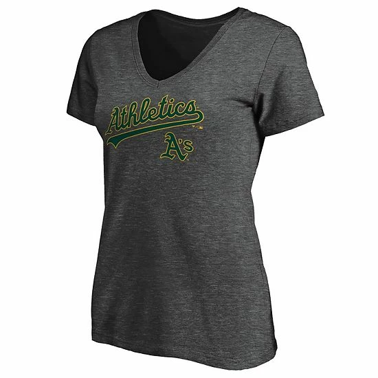 Women's Fanatics Branded Heathered Charcoal Oakland Athletics Team Logo Lockup V-Neck T-Shirt Women's Fanatics Branded Heathered Charcoal Oakland Athletics Team Logo Lockup V-Neck T-Shirt -Metaverse shop unnamed file 16053