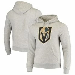 Men's Fanatics Branded Gray Vegas Golden Knights Primary Team Logo Fleece Pullover Hoodie -Metaverse shop unnamed file 16082