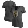 Women's Fanatics Branded Heathered Charcoal Vegas Golden Knights Plus Size Primary Logo Team V-Neck T-Shirt -Metaverse shop unnamed file 16100