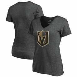 Women's Fanatics Branded Heathered Charcoal Vegas Golden Knights Plus Size Primary Logo Team V-Neck T-Shirt 3 Women's Fanatics Branded Heathered Charcoal Vegas Golden Knights Plus Size Primary Logo Team V-Neck T-Shirt -Metaverse shop unnamed file 16101