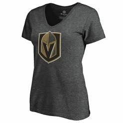 Women's Fanatics Branded Heathered Charcoal Vegas Golden Knights Plus Size Primary Logo Team V-Neck T-Shirt 4 Women's Fanatics Branded Heathered Charcoal Vegas Golden Knights Plus Size Primary Logo Team V-Neck T-Shirt -Metaverse shop unnamed file 16102