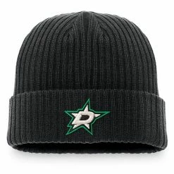 Men's Fanatics Branded Black Dallas Stars Core Primary Logo Cuffed Knit Hat