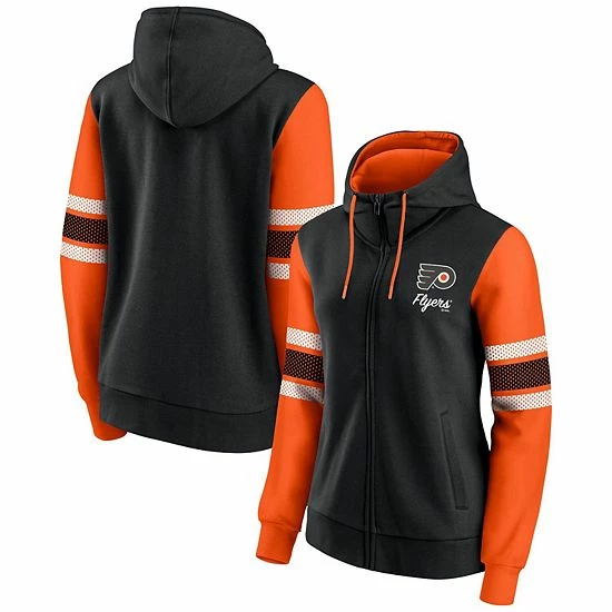 Women's Fanatics Branded Black/Orange Philadelphia Flyers Script Fleece Full-Zip Hoodie Women's Fanatics Branded Black/Orange Philadelphia Flyers Script Fleece Full-Zip Hoodie -Metaverse shop unnamed file 16129