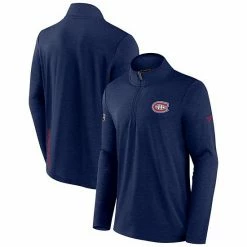 Men's Fanatics Branded Heather Navy Montreal Canadiens Authentic Pro Rink Quarter-Zip Jacket -Metaverse shop unnamed file 16156