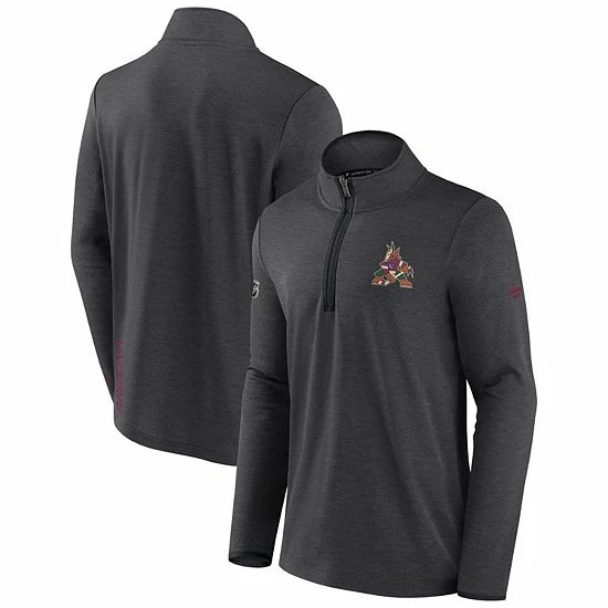 Men's Fanatics Branded Heather Charcoal Arizona Coyotes Authentic Pro Rink Quarter-Zip Jacket Men's Fanatics Branded Heather Charcoal Arizona Coyotes Authentic Pro Rink Quarter-Zip Jacket -Metaverse shop unnamed file 16159